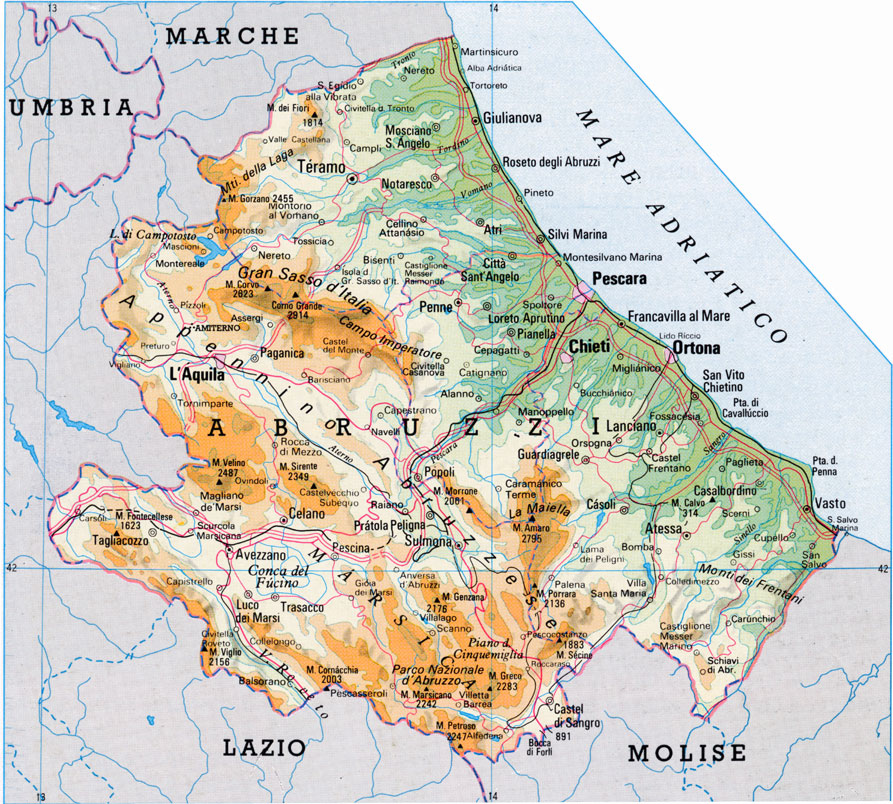 Map of Abruzzi
