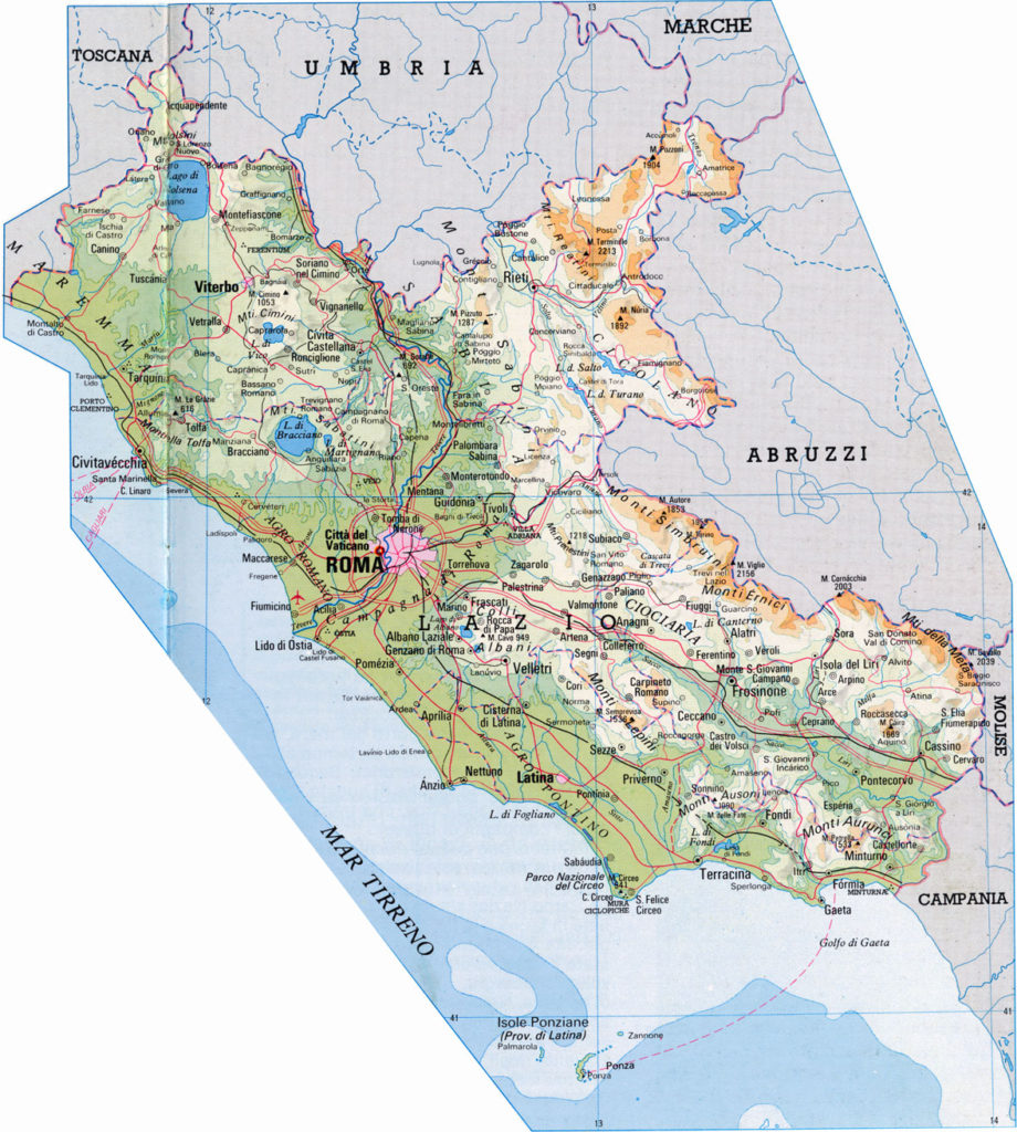 Map of Lazio